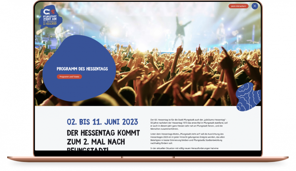 brandcom werbeagentur frankfurt koeln muenchen essen referenzen hessentag website macbook mock up teaser