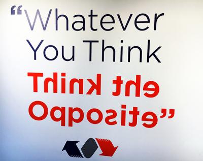 bild mit zitat whatever you think think the opposite 