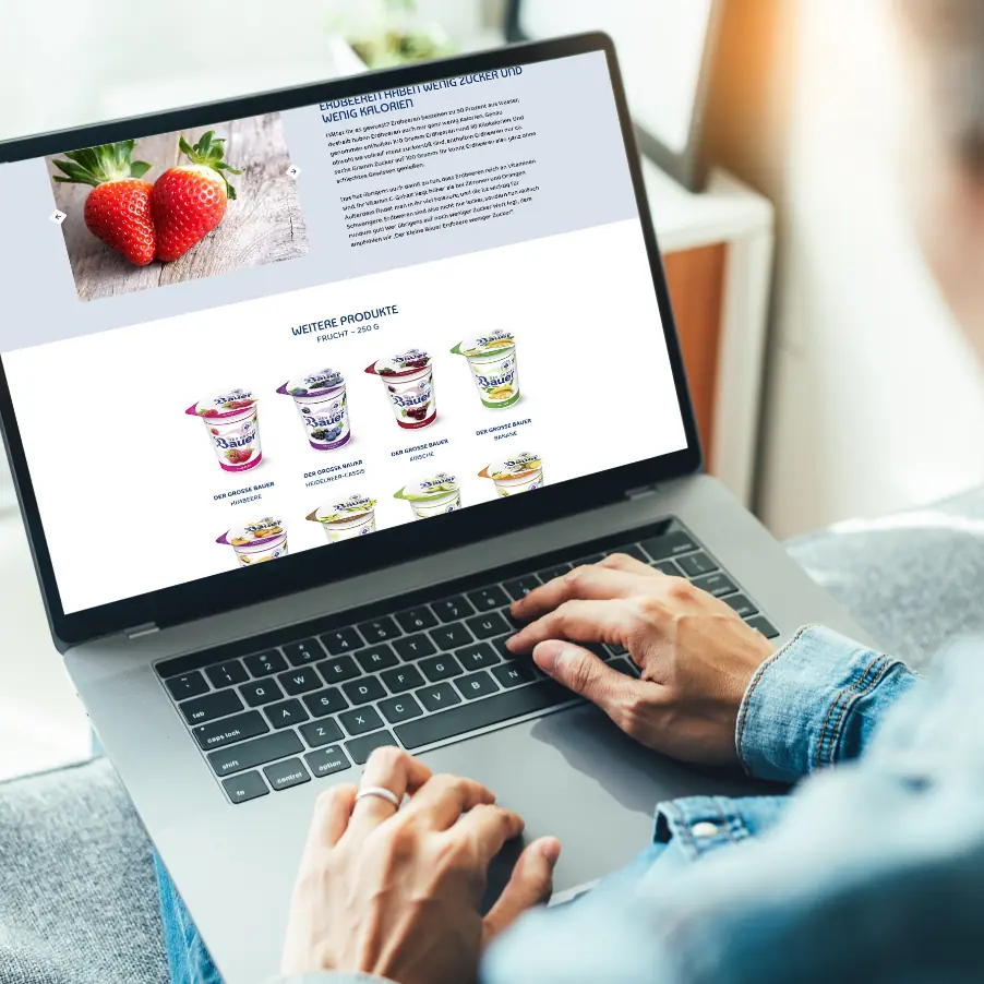 brandcom werbeagentur frankfurt koeln muenchen referenzen bauer natur laptop
