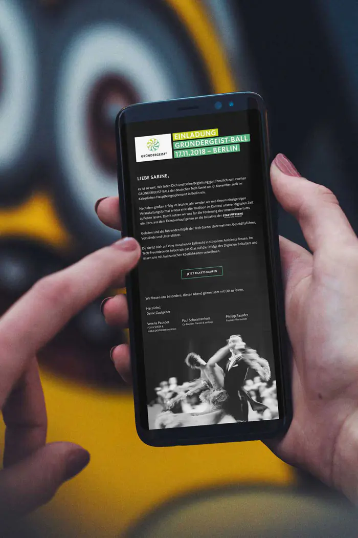 werbeagentur referenzen gruendergeist ball einladung digital