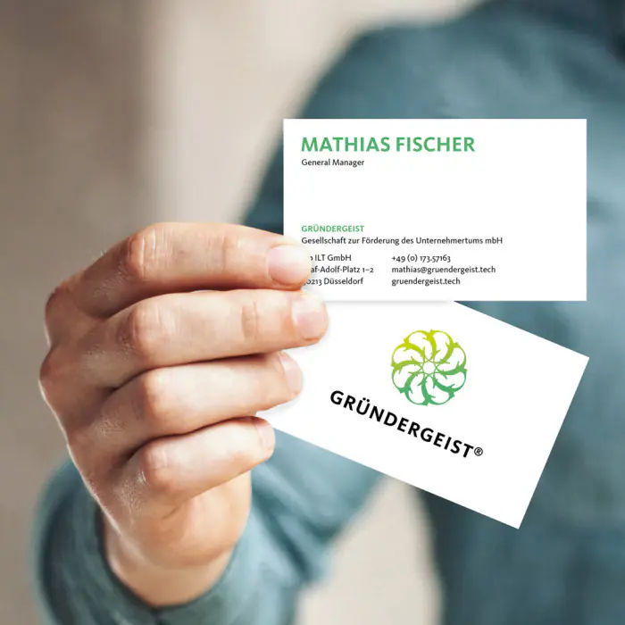 werbeagentur referenzen gruendergeist ball visitenkarte