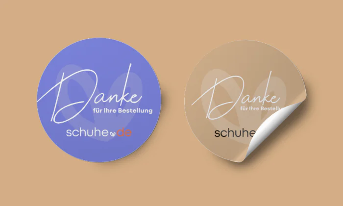brandcom referenzen schuhede Sticker danke