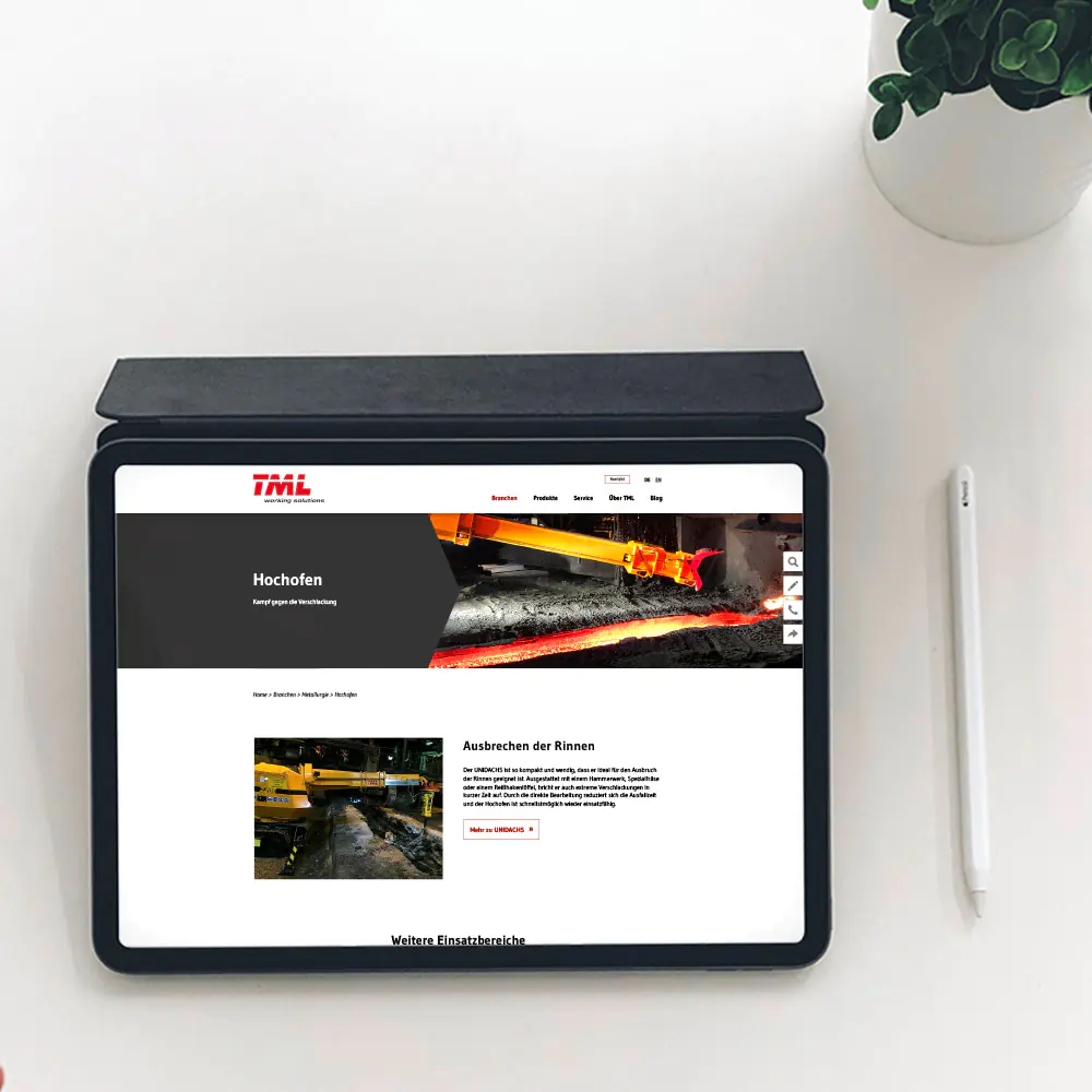 brandcom referenz tml tablet webseite