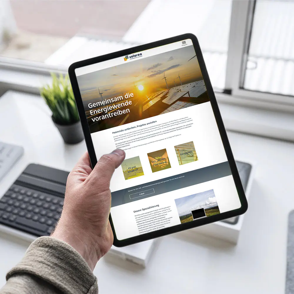 Kölner Start Up Webseite auf Tablet