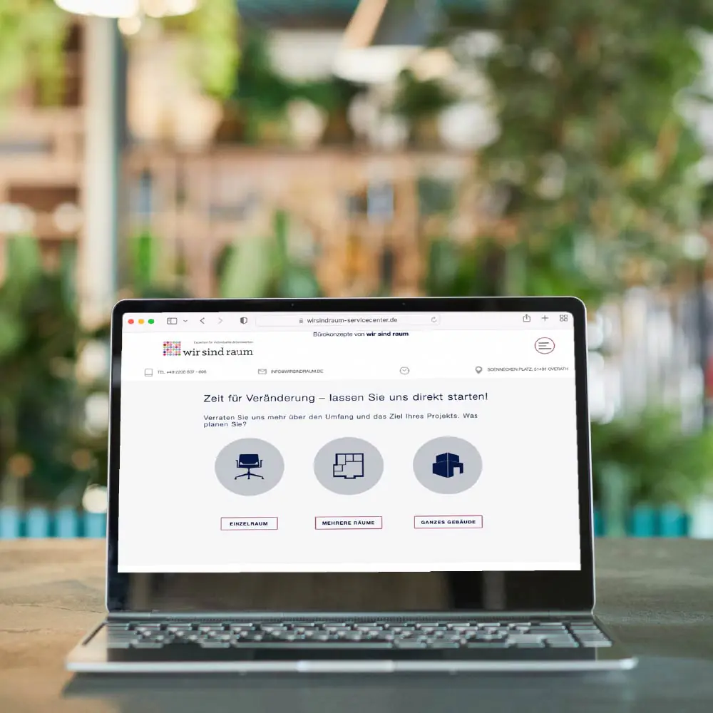 Webseite büroeinrichtung konfigurator programmierung