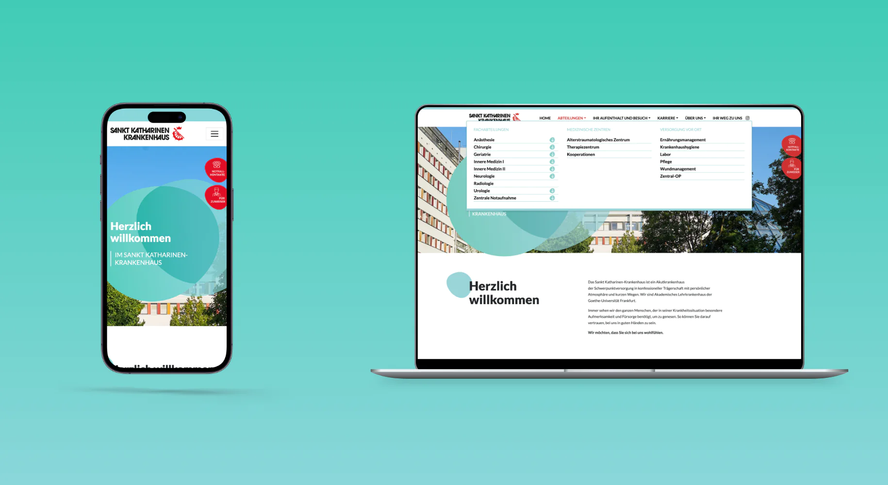 brandcom werbeagentur frankfurt koeln muenchen essen referenzen sankt katharinen krankenhaus phone desktop mock up