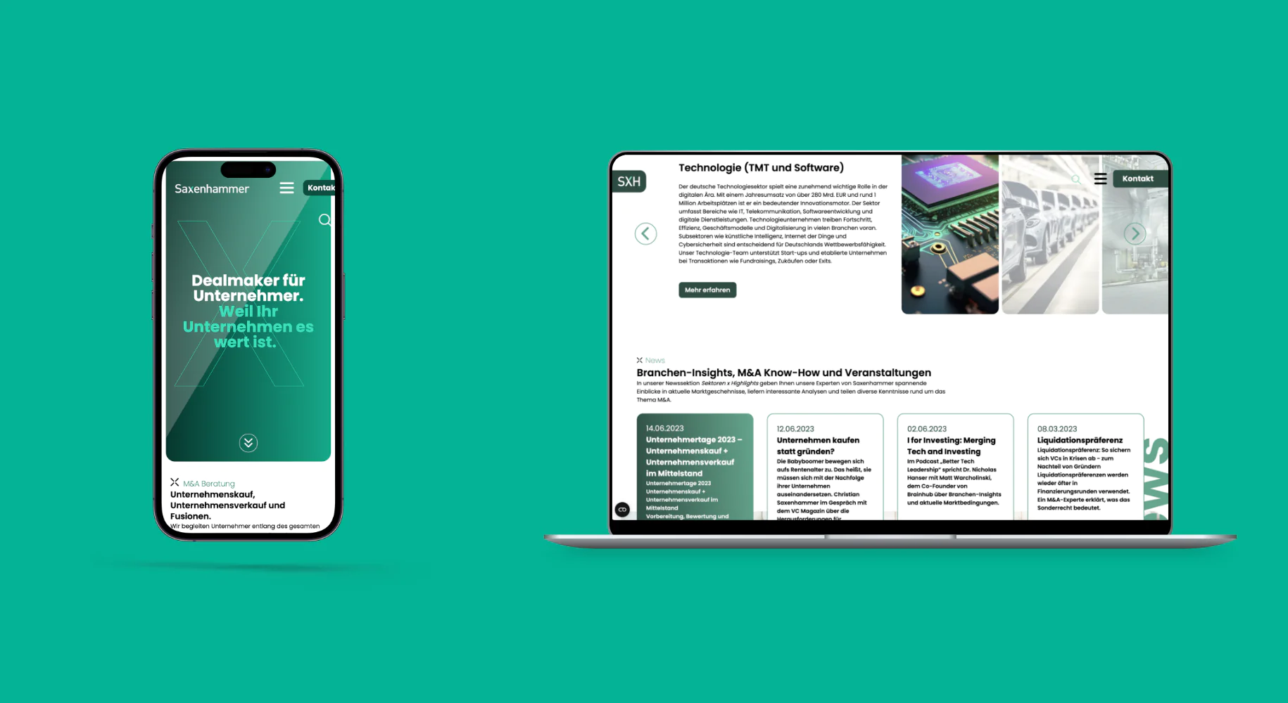 brandcom werbeagentur frankfurt koeln muenchen essen referenzen saxenhammer website mock up teaser