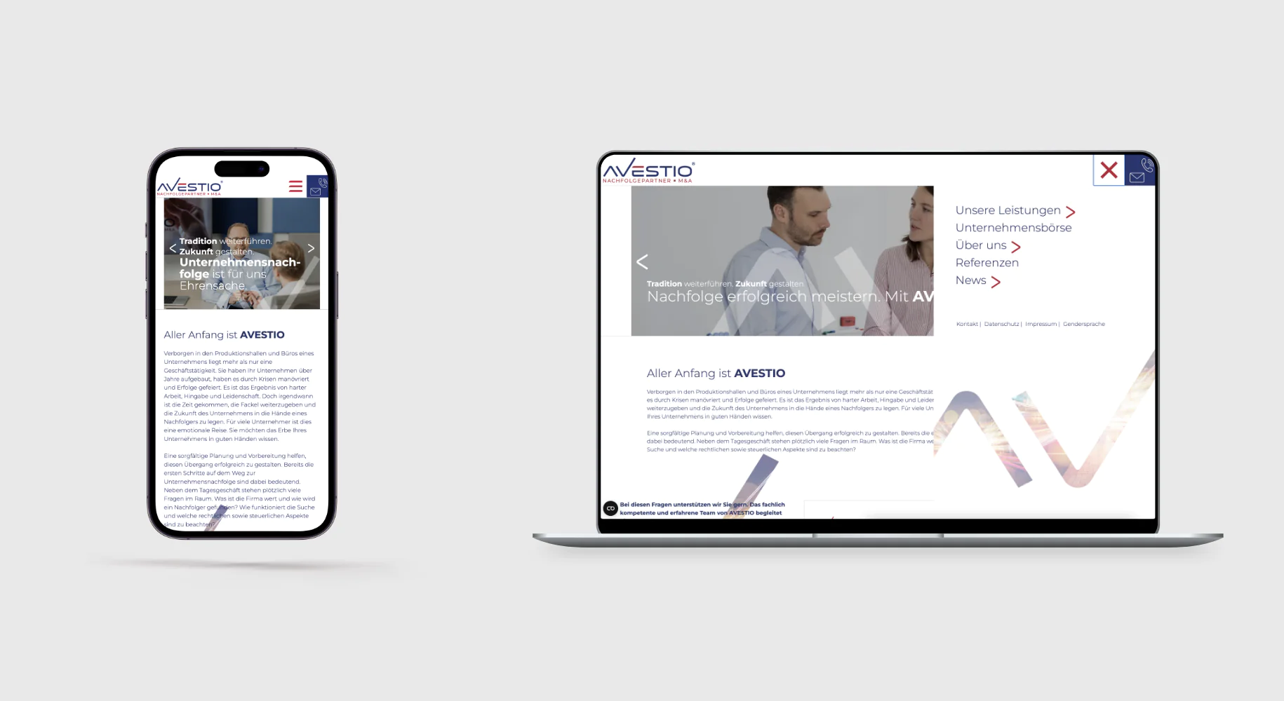 brandcom werbeagentur frankfurt koeln muenchen essen referenzen avestio website mock up