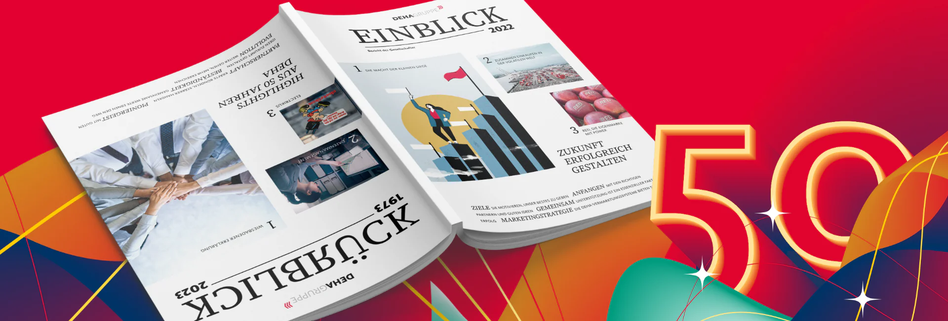 brandcom werbeagentur frankfurt koeln muenchen essen referenzen deha header magazin einblick rückblick 50 jahre