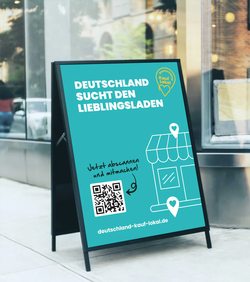brandcom werbeagentur frankfurt koeln muenchen essen referenzen deutschland kauf lokal lieblingsladen 2024 poster aufsteller